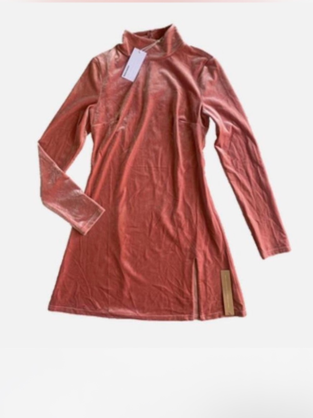 Reformation Light Pink Velvet Suede Knit Mini Dress Size Small